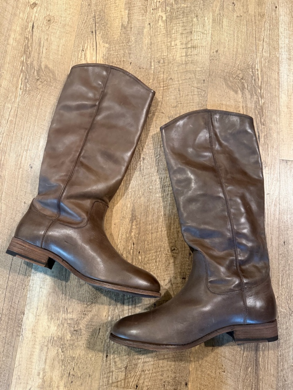Frye Melissa Button 2 Tall Leather Riding Boot Grey 8.5 - Picture 10 of 13